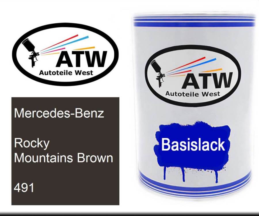 Mercedes-Benz, Rocky Mountains Brown, 491: 500ml Lackdose, von ATW Autoteile West.